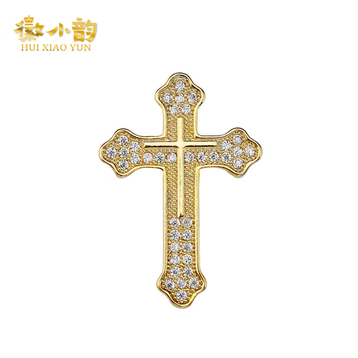 CLCEY十字架胸针男士西装配饰高级感胸花简约衬衫领针衣服徽章装饰扣针 金色 一个