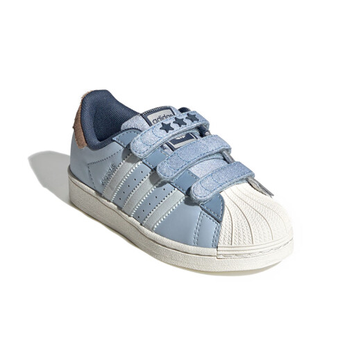 阿迪达斯 （adidas）童鞋24秋女童板鞋三叶草牛仔拼接贝壳头小白鞋小童运动鞋IH3291 IH3291 28 码/10k/脚长16.5cm