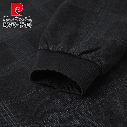 皮尔卡丹（pierre cardin）中年爸爸秋装外套2025新款男士立领夹克衫春秋季休闲轻便上衣 N9896黑灰 170 推荐100-120斤