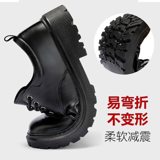 Pull back leather shoes for men spring new men's black business casual non-slip waterproof kitchen work chef shoes for men black 42
