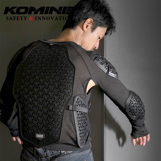 KOMINE SAFETY&INNOVATION越野摩托古风铠甲系列CE2级防摔全网眼高弹通风骑士护甲衣SK-844 黑色 S