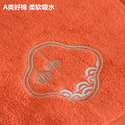 Refreshing face type A towel pure cotton 100 pure cotton adult face wash and bath household facial towel for men and women couples absorbs water and does not shed lint embroidery 3 towels (white + orange + blue) national trend embroidery 74x34cm high-end category A 100% cotton