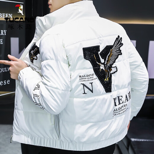 
Woodpecker (TUCANO) cotton coat men's coat men's autumn and winter new thick cotton coat men's shiny leather feather casual down jacket men's winter cotton jacket men's clothing 1808 black XL 125-140Jin [Jin equals 0.5 kg]
