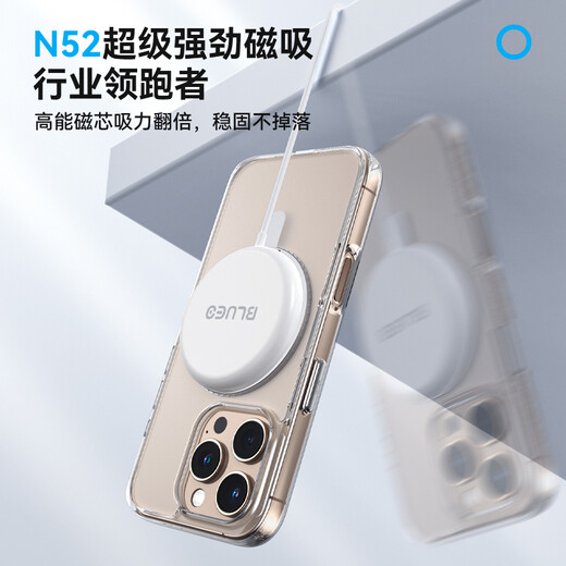 Mr. Blue Ghost [360 Rotating Pivot Shell] Applicable to Apple 16pro mobile phone case iPhone 16pro protective case transparent magnetic charging anti-fall bracket shell