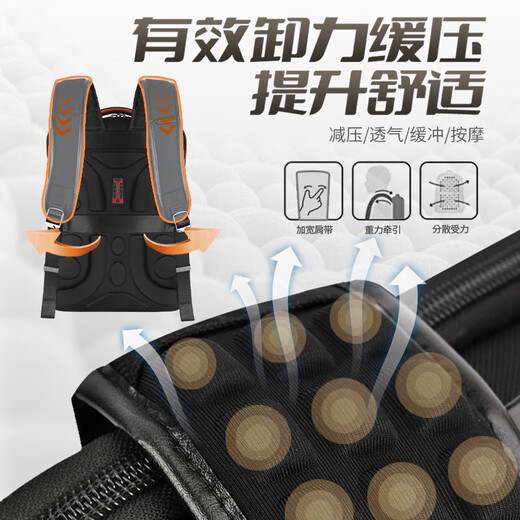 Ruichi Swiss backpack for men's business trip laptop bag for high school college students' school bag fixed business backpack black gift box [upgradable version expandable]