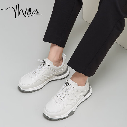 Millies Top -Layer Cowide Frühling und Herbst Outdoor Wanderschuhe Herrensportschuhe Casual Schuhe atmungsaktive dünne Herrenschuhe u1098 Weiß 39