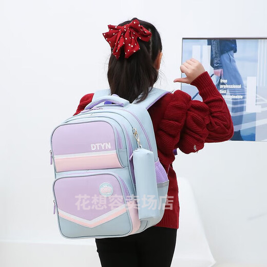 筏芯日本小学生书包女孩1-3-6年级大容量减负护脊英伦校园韩版儿童 1047黑灰色3-6年级