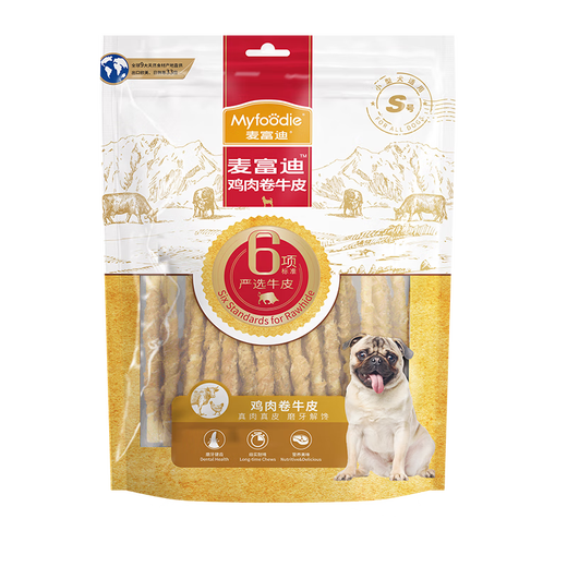 McFoodie Dog Snacks Teething Sticks Bite-resistant Pet Snacks for Small, Medium and Large Dogs Chicken Rolled Beef Skin 510g