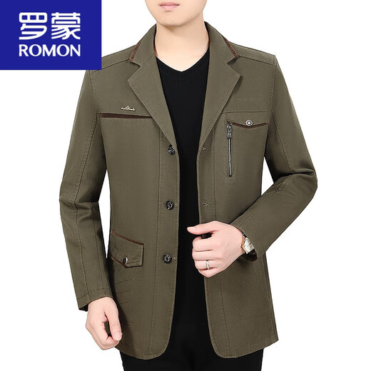 Romon (Romon) Frühlings- und Herbst-Herren-Herren-Baumwolljacke mittleren Alters Casual Daddy Herbst Jackt