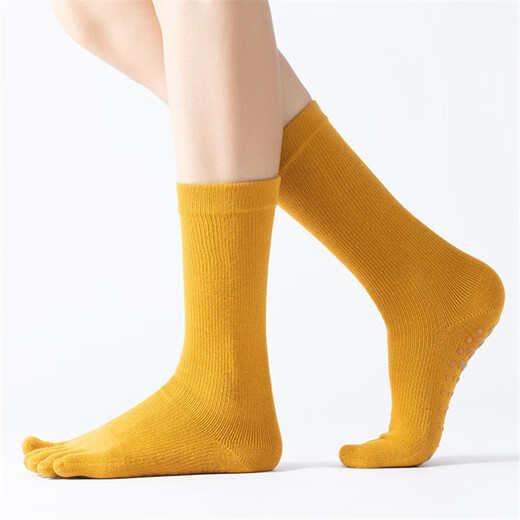 Modal Indoor Yoga Socks Women's Anti-Slip Toe Socks Pilates Special Mid-Tube Fitness Socks 1 Pair Cute Pink