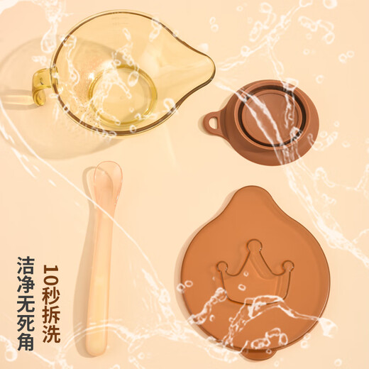 Keqi baby supplementary food bowl special grinding bowl for newborn babies eating rice flour paste milking water silicone bowl spoon set complementary food bowl [spoon + lid]