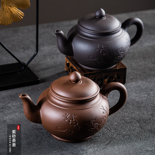 Jingdezhen (jdz) purple clay teapot Large capacity Zhuni teapot filter teapot Chinese household single pot Kung Fu tea set Little Magpie Canopy Pot 400ml Black 701mL (inclusive)-800mL (inclusive)