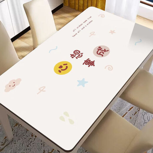 Bo Ling Lu light luxury high-end table mat tablecloth rectangular waterproof and oil-proof thickened anti-scalding heat insulation wipeable no-wash tea table table mat blue flower 80*160cm hot sale