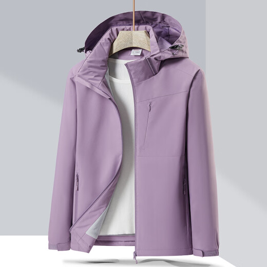 Burlemon Outdoor Travel Jacket Einschichtige Männer und Frauen Windbrecher Windbrecher plus Samt Herbst und Winterjacke Bergsteigerin Sportswear 9930s Zip Fen-Women XL
