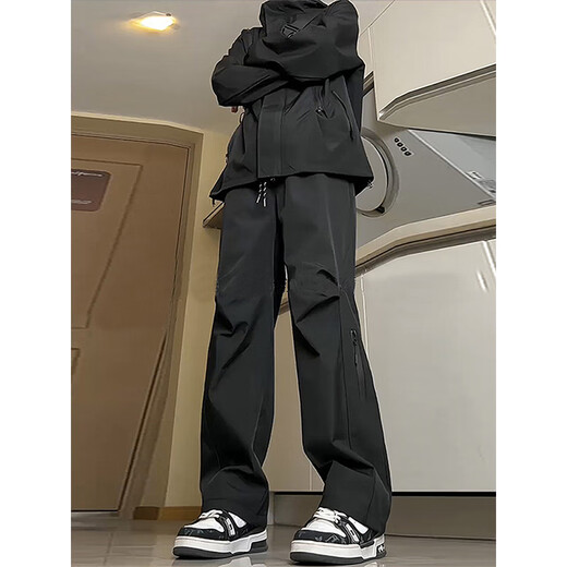 Pantalones impermeables a prueba de agua a prueba de tormentas de NasaSup para hombres en primavera, verano y otoño al aire libre Pantalones de trabajo funcional estadounidense para hombres Black H333 [Summer] M [recomendado 80-100Jin [Jin equivale a 0.5 kg]]]