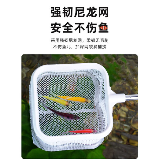 Huawoli 3D fishing net bag retractable with suction cup fish tank fishing net fish fishing net shovel rake hoe ornamental fish copy net dense net