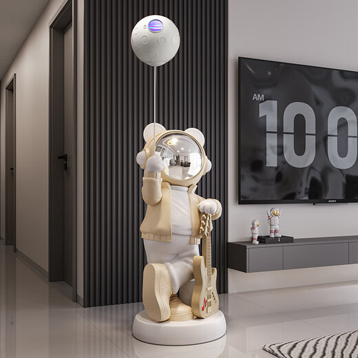 Jizhao Astronaut Starry Sky Projector Lamp Intelligent Audio Ornament Astronaut Large Floor-to-ceiling Living Room Gift for Moving Home Cream Color Astronaut + Xiaoai Speaker + Projector Lamp No Specifications