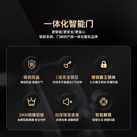 欧帝乐（OUDILE）新款铸铝门防盗门入户门+轻奢别墅大门子母门进户门+智能指纹锁 机械锁 2150*1050/2250*960