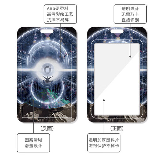 动漫三体卡套饭卡校园卡公交卡学生证件工作证工牌证件套校牌钥匙扣带挂绳挂脖工作牌校工卡胸牌公交车保护套 (单卡套)KA878