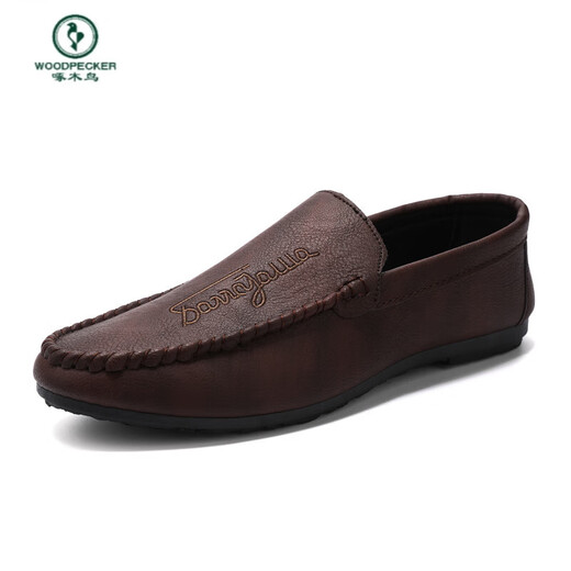 Woodpecker offizielles Pferd Bit Sleber Herren Sommer vielseitig koreanische Hundeschuhe Fashion Casual One-Play D838 Brown + Anti-Odor Innensohle 42-Top 10 Marken-Flaggschiffs authentische Größe außerhalb der Größe Sonderpreise