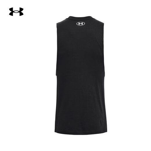 安德玛（UNDERARMOUR） 官方背心夏季跑步篮球足球健身服训练服上衣透气无袖T恤运动男装 1377290-001黑色/柔软舒适/强森 2XL
