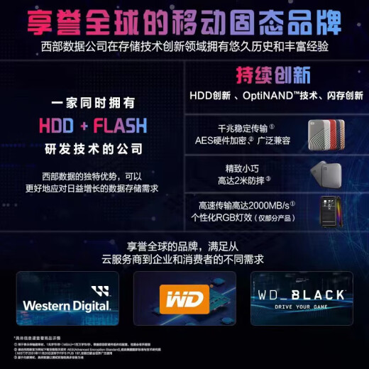 西部数据（WD）移动硬盘固态PSSD type-c接口  小贝壳 手机直连笔记本外接 My Passport随行 珊瑚红1050MB/s 2TB