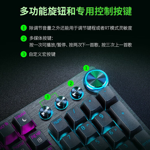 Razer Hunting Light Spider v3 Professional Edition Series Analog Optical Axis Esports Gaming Office Portable Keyboard Second Generation Razer Analog Optical Axis Adjustable 104-key Design Soul Hunting Light Spider V3 Professional Edition - Analog Optical Axis