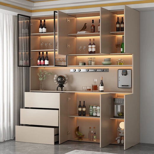 Sanqihu Nordic official direct sales wine cabinet porch cabinet integrated side cabinet high cabinet can be customized against the wall style 15240*40*220 (package upstairs to install)