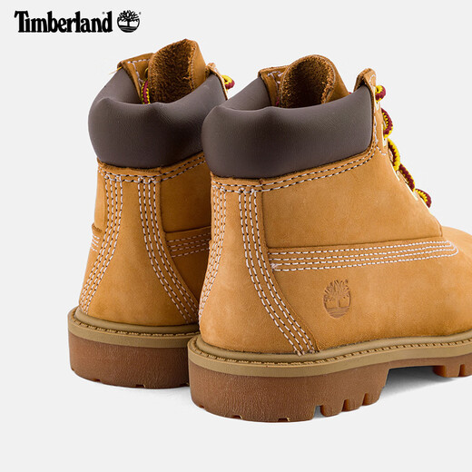 添柏岚（Timberland）官方小童鞋大黄靴马丁靴高帮户外旅行偏大|12809 12809W/小麦色 27 (6孔黄铜鞋眼)