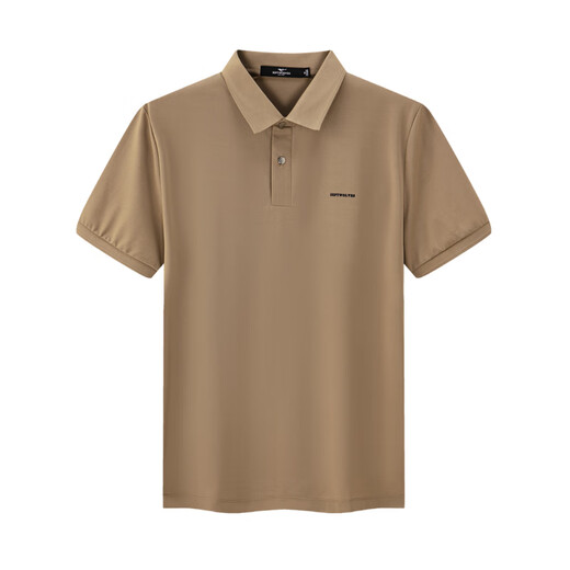 
Seven Wolf Short Sleeve T-shirt New Year Summer Breathable Comfort Lapel POLO Business Casual Men's T-shirt Top 701 (Khaki) XL 175/92A
