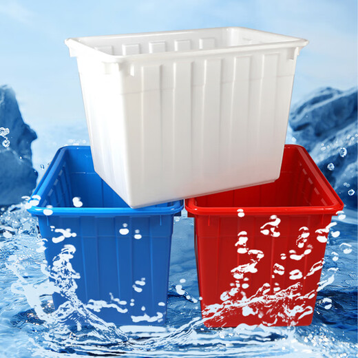 
Yinfei INFORM water tank turnover box storage box thickened plastic bucket rectangular large water storage tank 300L white outer diameter without cover 900*675*605mm