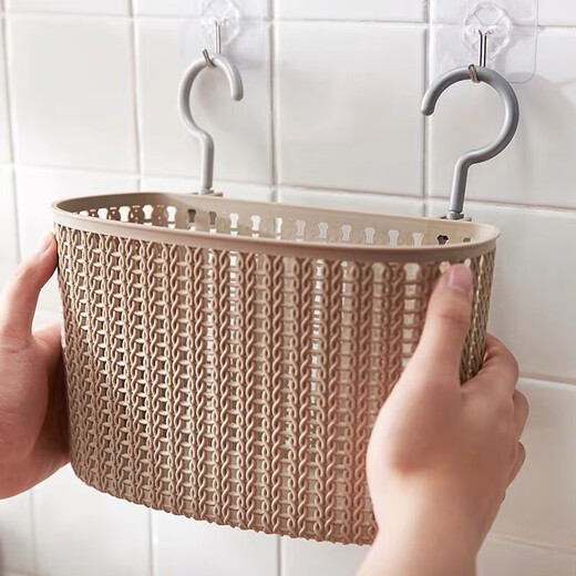 Yushe dirty socks storage hanging basket bathroom clothes artifact dirty socks clip storage basket wall-mounted balcony drying medium size off-white