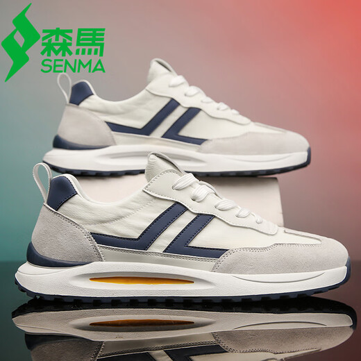 
Semir men's shoes summer new breathable canvas shoes men's fashion trend running forrest Gump shoes casual versatile sports shoes men white dark blue 42