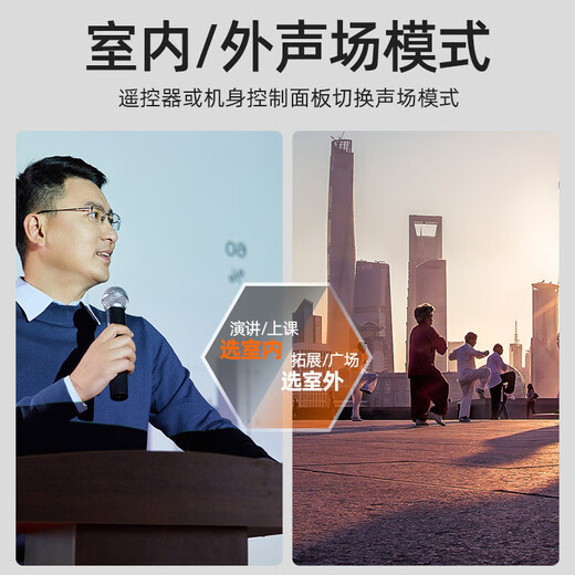 SANSUI A12-66 12-inch Square Dance Speaker Outdoor Karaoke Subwoofer Bluetooth Speaker Portable Karaoke Mobile Stage Trolley Speaker High-Power Amplifier Basic Version (12-inch Subwoofer + No Microphone)