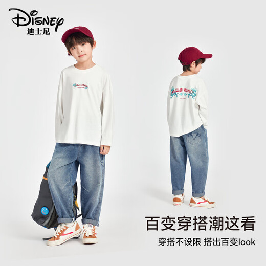 Disney Boys Jeans Spring Children's Coumter Color Line Broidered Casual Casualsers Might Kilds's Fashionable and Eleging Boys Children's Clothes Trend de Denim Bleu 110 cm