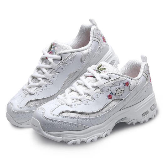 
SKECHERS Fashionable and Casual Women's Embroidered Panda Shoes 11977 11977/WHT 36