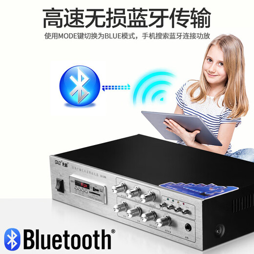 先科（SAST）D5-200定压大功率功放机220W公共广播吸顶喇叭壁挂音柱音响家庭门店背景音乐插U盘蓝牙功放