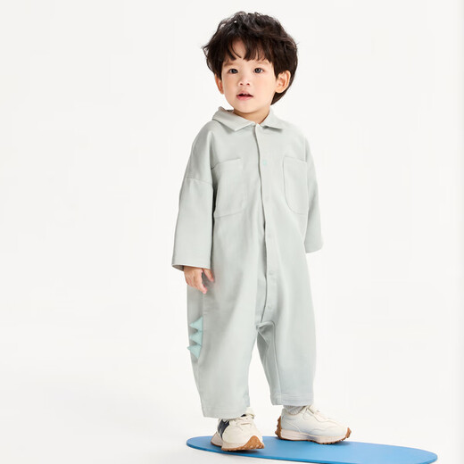 Mini Bala Dinosaur Series Boys and Girls Onesies Baby Moisture-Absorbing Quick-Drying Romper Suit Earth Gray Green 40976 73cm