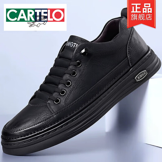 Cartelo High-End Full Cowhide Herrenschuhe 2025 Männer Business Leder Sport Casual Lederschuhe atmungsaktive weiche Sohle Schuhe Herren neuer Stil 2603 neuer Stil Brown 39