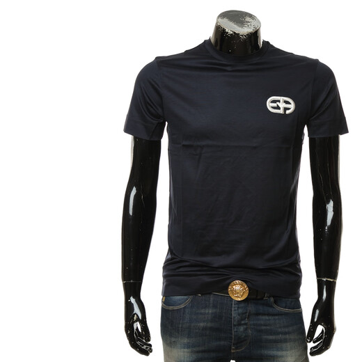 ARMANI/Armani EA Embroidered Eagle Mark Men's Mercerated Cotton Fashion Short Sleeve Round Neck T-shirt 8N1TF5 1JUVZ Brown U6167 M