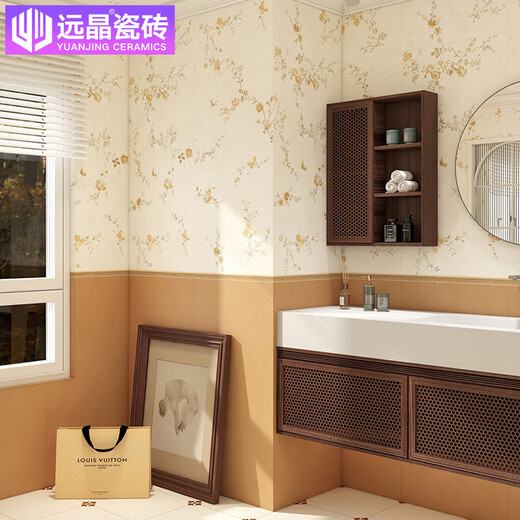 远晶600x1200哑光精雕釉兔子连纹花瓷砖法式复古奶油风厨卫墙砖 H12608-哑光精雕全瓷（混装） 600x1200