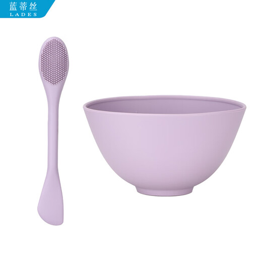 LADES silicone mask bowl mask brush tool combination mud mask soft mask adjusting bowl DIY homemade mask tool set mask bowl + brush 1 piece brush head scraper two-in-one