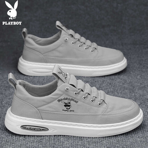 Playboy (Playboy) zapatos para hombres 2025 zapatos de lona de verano zapatos de moda zapatos casuales transpirables para hombres gris 41