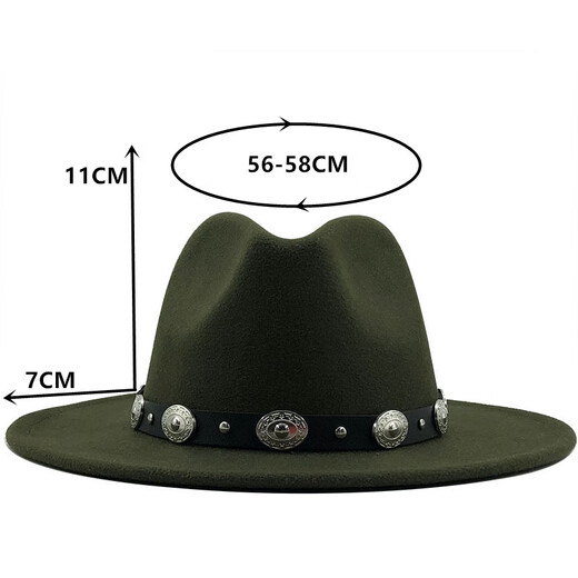 Techima Top Hat Gentleman Hat Men's Tibetan Jazz Hat Retro Top Hat Men's Cowboy Hat Big Head Hat Punk Suit Gentleman Black L(5860cm)