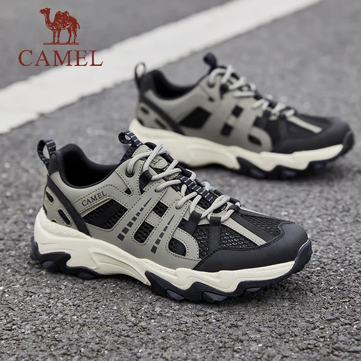 骆驼（CAMEL）女鞋户外徒步鞋夏季新款透气登山鞋运动休闲鞋子女 G24M342693 熊猫色（米白/黑女） 38