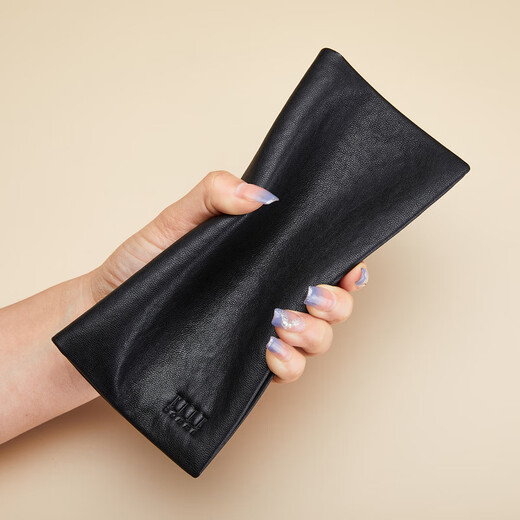 ELLE HOMME French brand men's wallet long top layer cowhide multi-card wallet Chinese Valentine's Day gift for dad to give husband black [counter gift box] free print photos free print greeting cards/photos