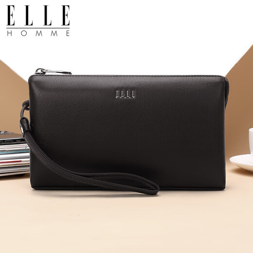 Bolso de hombres de Elle Homme, billetera de cuero de ciervo de capa superior, bolso de embrague de gran capacidad, bolso para hombres de moda 05451 regalo de cumpleaños marrón oscuro para novio