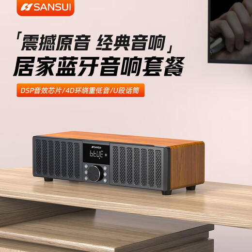 山水（SANSUI）N15家用无线蓝牙音响低音炮桌面ktv功放无损HiFi音箱专业音乐播放器客厅电视小型扩音器音箱 【家庭KTV音响】N13旗舰无麦版 【4D环绕震撼重低音桌面音响】