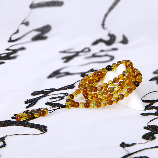 Famous family Burmese amber rosary natural amber 108 rosary beads Burmese amber combination multi-treasure multi-circle bracelet gift birthday gift