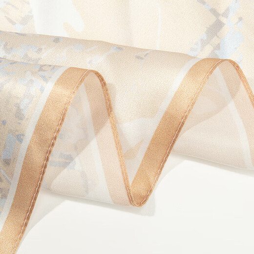 The Da Vinci Code Silk Scarf 100% Mulberry Silk Scarf Women's High-end Silk Scarf Mom's Birthday Gift Silk Scarf for Elders Monstera Leaf Flower Mist Blue